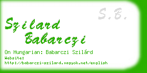 szilard babarczi business card